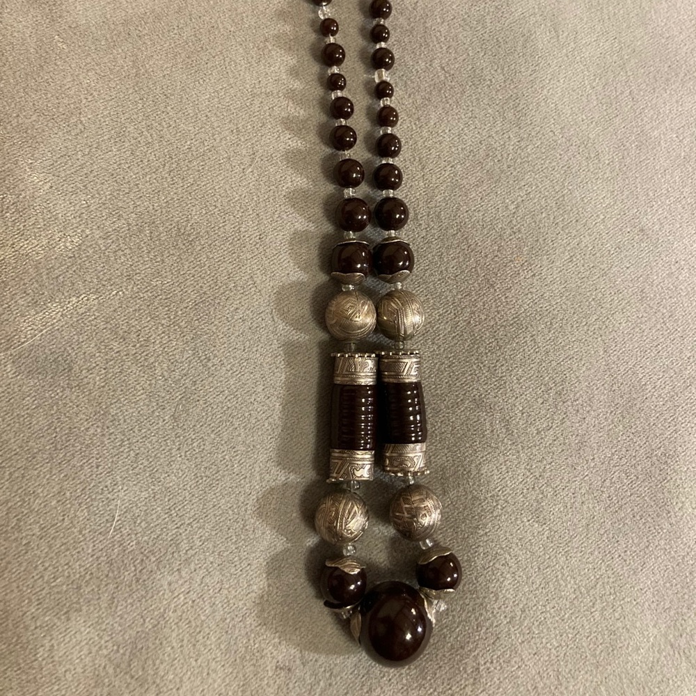 2/$10 Handmade Ceramic & Silver Necklace